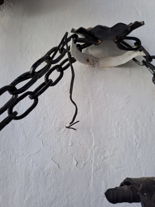 Lámpara madera maciza Jorja antigua