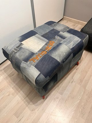 Puf patchwork vaquero