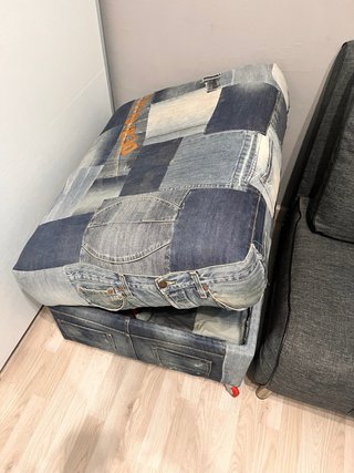 Puf patchwork vaquero
