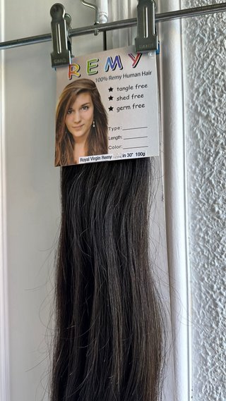 Cortina Pelo Humano Remy 75cm Negro