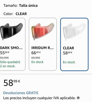 Pantalla Visera Shark VZ400 precintada