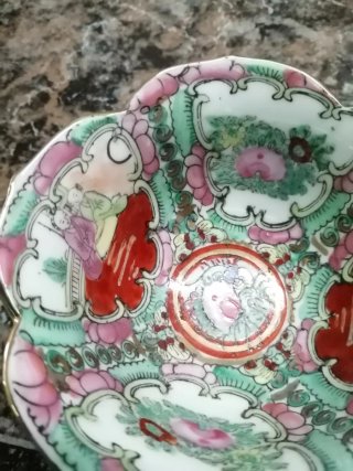 Taça antiga Macau floral