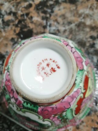 Taça antiga Macau floral