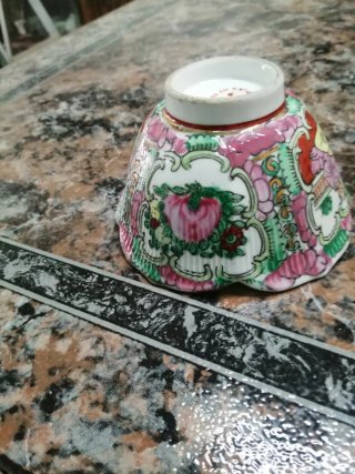 Taça antiga Macau floral