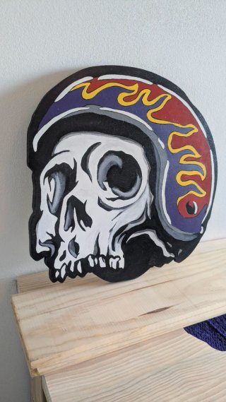 Calavera Biker Madera