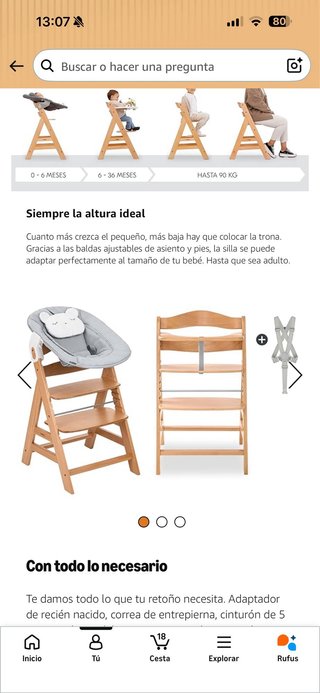 Silla evolutiva Hauck madera