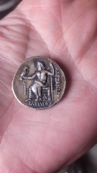 Moneda Macedonia Alejandro III plata 17gr
