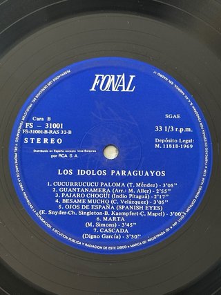 Vinilo Los Ídolos Paraguayos