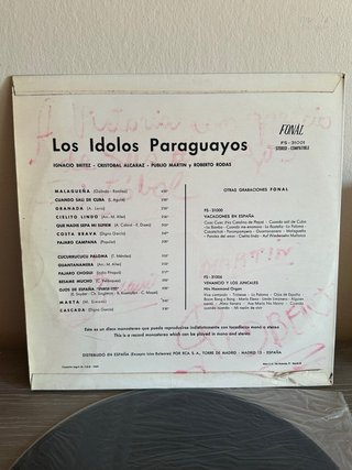 Vinilo Los Ídolos Paraguayos