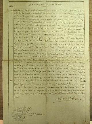 Licencia Militar 1872-1896 Cuba