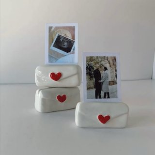 Portafotos cerámica handmade corazón