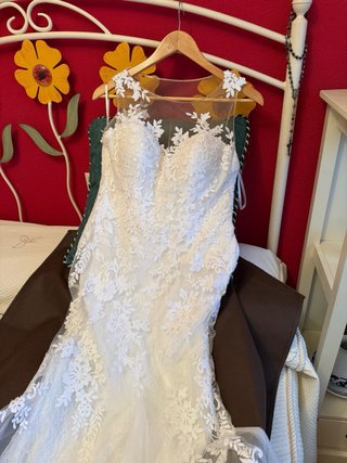 Vestido de Novia Talla 42 Blanco diseñador español
