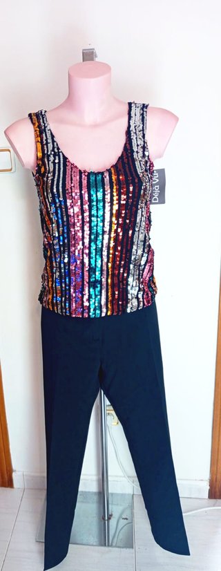 Top lentejuelas multicolor