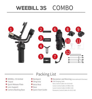 Zhiyun Weebill 3S Combo — Usado 1x, como Novo