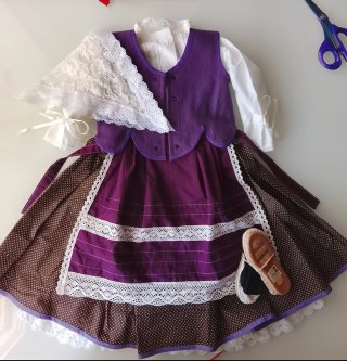 Conjunto de traje regional para niña de 0-1 años