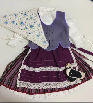 Conjunto de traje regional para niña de 0-1 años