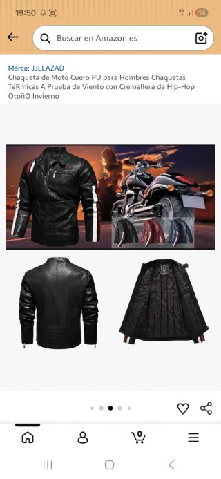 Chaqueta JJLLAZAD Cuero PU Moto Hombre