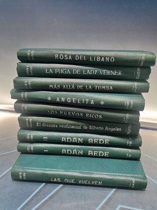 lote 9 libros, LA NOVELA INTERESANTE. EDITORIAL B. BAUZA, años 40
