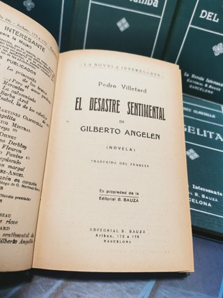 lote 9 libros, LA NOVELA INTERESANTE. EDITORIAL B. BAUZA, años 40