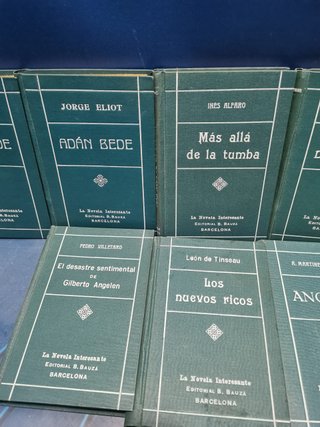lote 9 libros, LA NOVELA INTERESANTE. EDITORIAL B. BAUZA, años 40