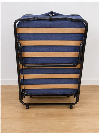 Cama Plegable Azul y Negra
