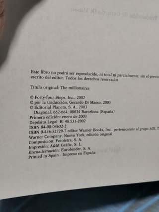 Libro, LOS MILLONARIOS novela de BRAD MELTZER