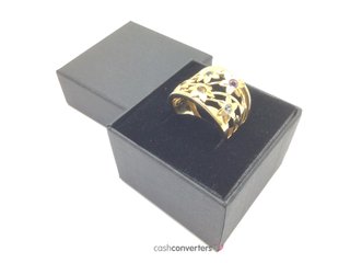 sortija oro 18k con piedra con circonita