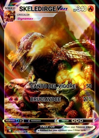 Carta Pokémon SKELEDIRGE VMAX 340 HP personalizzat