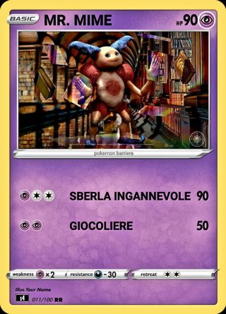 Carta Pokémon Mr. Mime Personalizzata