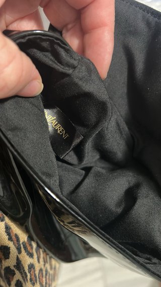 Borsa a mano Yves Saint Laurent nera in pelle scamosciata