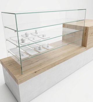 Vitrina Expositora Cristal y Madera