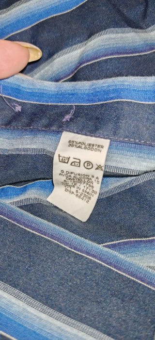 Camisa Rayas Azul y Negra Talla XL