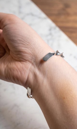 Pulsera Plata Ley 925 rígida retorcida