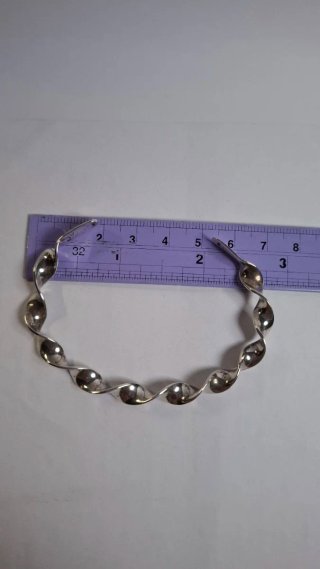 Pulsera Plata Ley 925 rígida retorcida