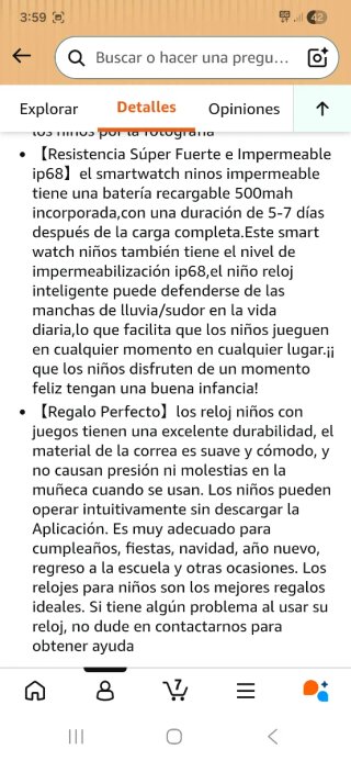 Reloj Inteligente Infantil Azul/Morado nuevo preci