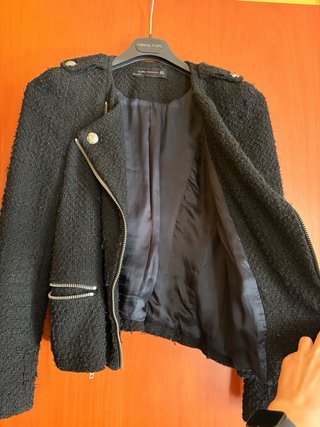 Giacca biker tweed nero Zara - taglia S