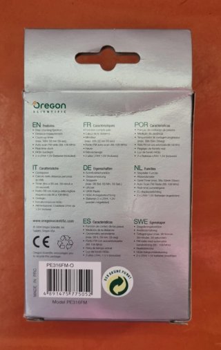 Oregon Scientific Podómetro Radio FM PE316FM Reloj