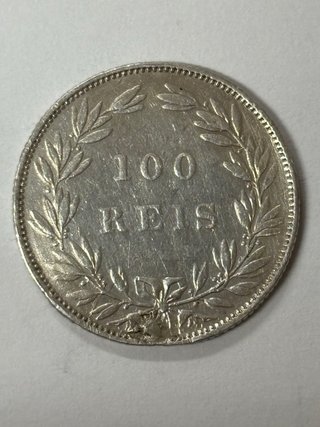 Moneda 100 Reis Portugal 1889 Plata