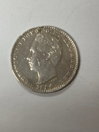 Moneda 100 Reis Portugal 1889 Plata