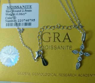 Collar Cruz Moissanite Plata