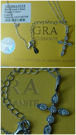 Collar Cruz Moissanite Plata