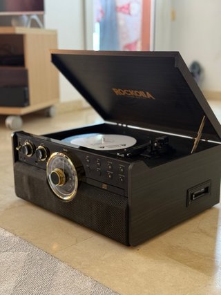 Tocadiscos Rockolla Vanguard Negro/Dorado