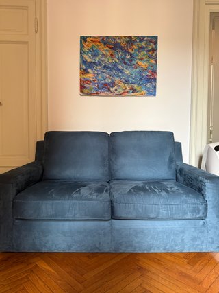 Divano 2 posti Poltronesofà blu petrolio