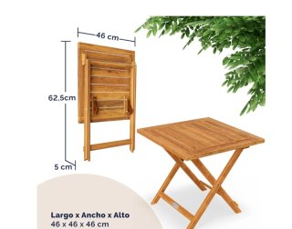 Mesa auxiliar de madera plegable