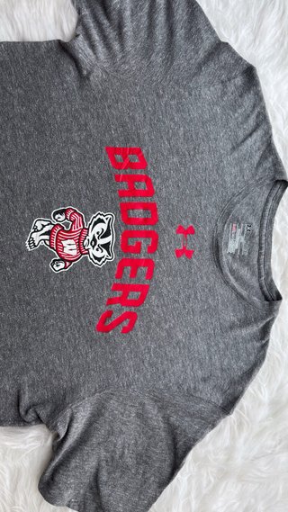 Camiseta Under Armour Wisconsin Badgers Gris