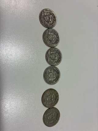 6 Monedas del CHE 3 peso cubanos