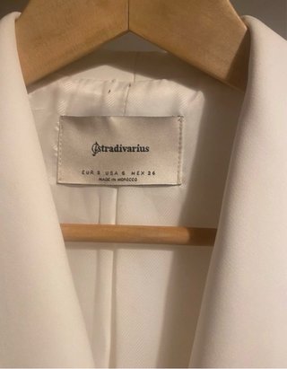 Blazer Zara Blanco Doble Botonadura