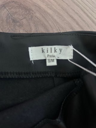 Falda Kilky efecto piel negra T. S/M
