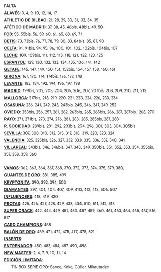Cromos Adrenalyn XL LaLiga 25/26 Panini