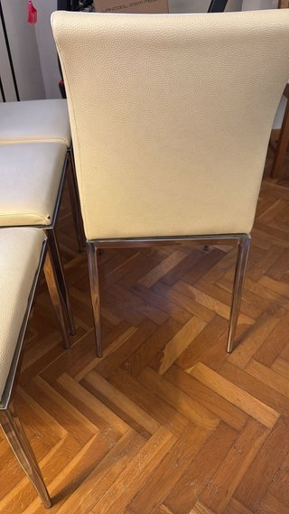 Juego de 5 sillas comedor polipiel y metal